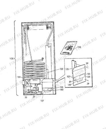 Взрыв-схема холодильника Electrolux RM2606 - Схема узла Cooling system 017